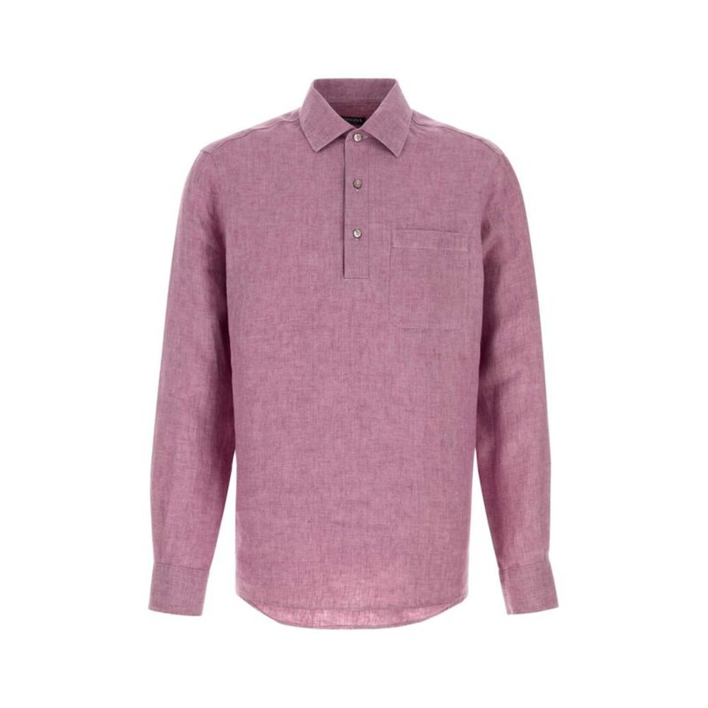 Zegna Men Tyrian Purple Linen Shirt